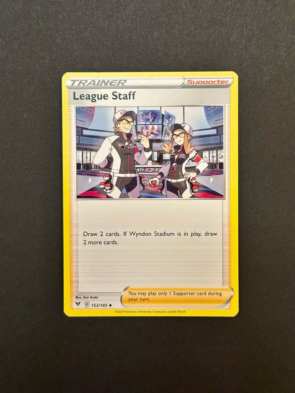 League Staff Pokémon Card - 153/185 Vivid Voltage Trainer